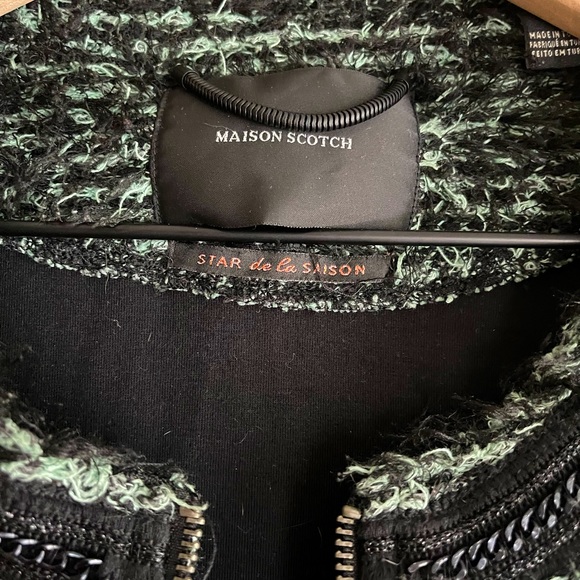 Maison Scotch SZ 1 Mint and Black Eyelash Jacket! - Picture 5 of 12